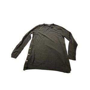 Simply Styled Women's Sweater Top Size M Long Sleeve Black Side Buttons‎ EUC